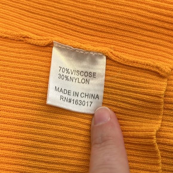 Princess Polly Cropped Ribbed Tank Top Orange Size S/M - Picture 6 of 9